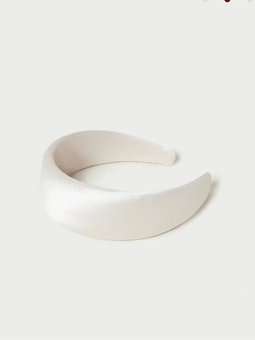 Loeffler Randall Bellamy Cream Satin Headband
